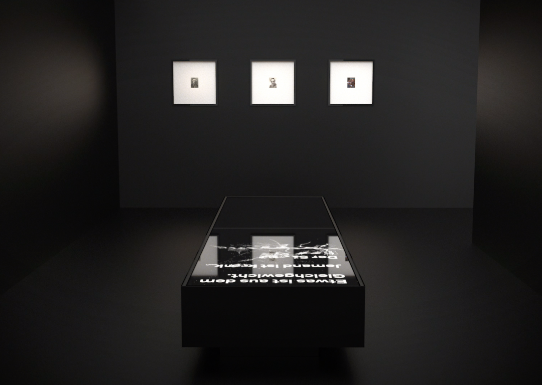 Kunst installation der Ausstellung: Zeremoniallieder der Navajo