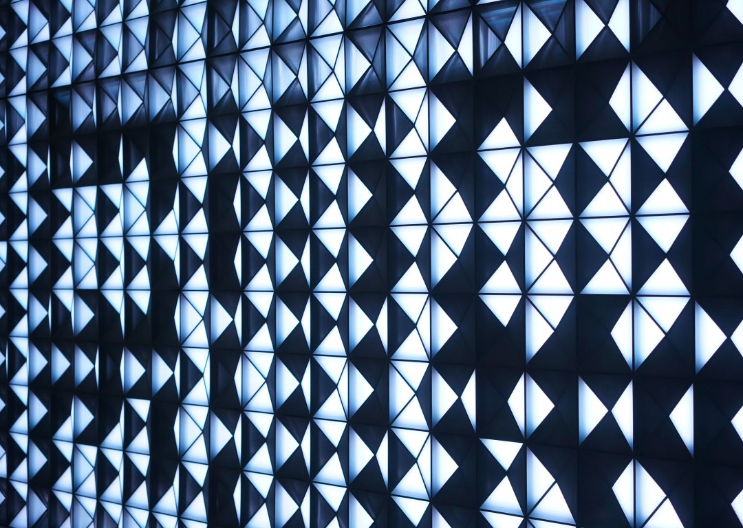 A digital poster, installation in window