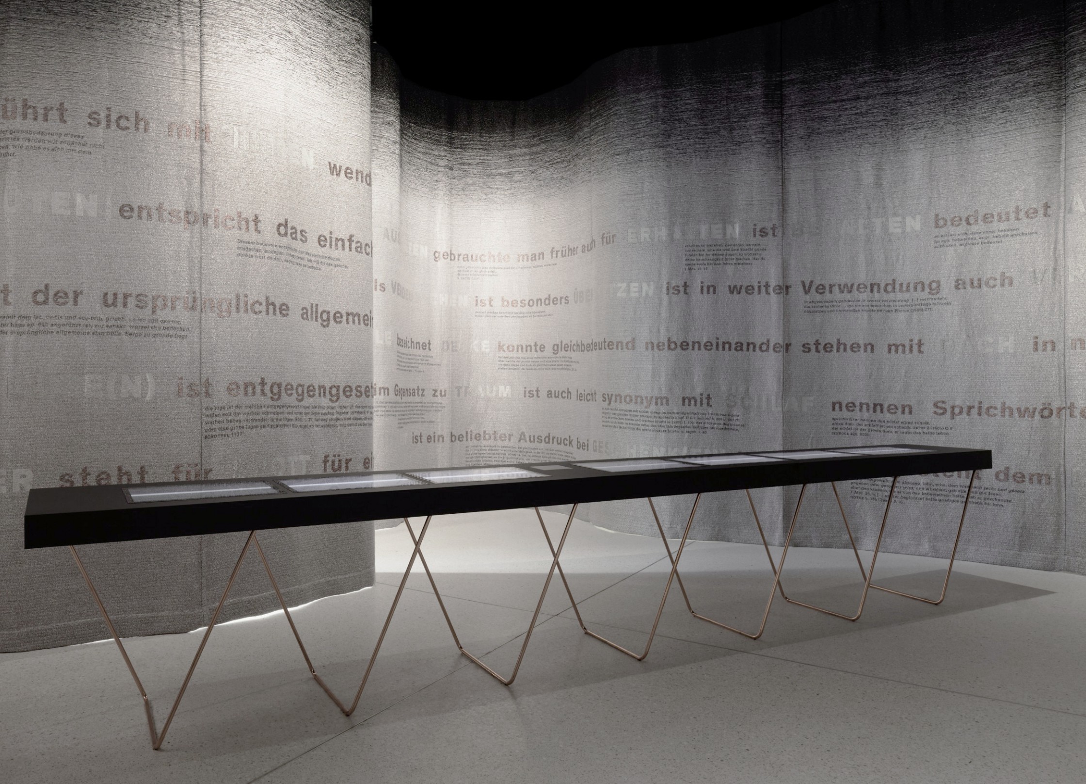 Installation für die Ausstellung Grimmwelt Kassel, Sprache und Wortbestimmungen